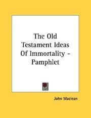 Tapa de The Old Testament Ideas Of Immortality - Pamphlet