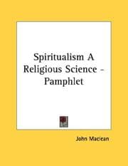 Tapa de Spiritualism A Religious Science - Pamphlet