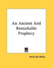 Tapa de An Ancient And Remarkable Prophecy