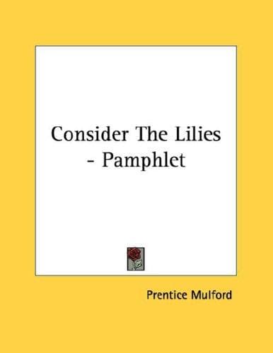 Tapa de Consider The Lilies - Pamphlet