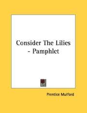 Tapa de Consider The Lilies - Pamphlet