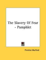 Tapa de The Slavery Of Fear - Pamphlet