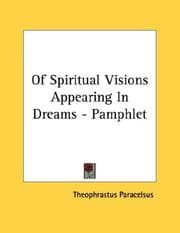 Tapa de Of Spiritual Visions Appearing In Dreams - Pamphlet
