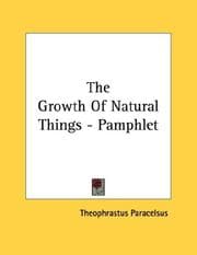 Tapa de The Growth Of Natural Things - Pamphlet