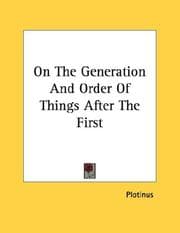 Tapa de On The Generation And Order Of Things After The First