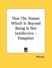 Tapa de That The Nature Which Is Beyond Being Is Not Intellective - Pamphlet