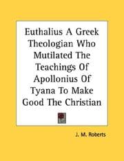 Tapa de Euthalius A Greek Theologian Who Mutilated The Teachings Of Apollonius Of Tyana To Make Good The Christian Scheme
