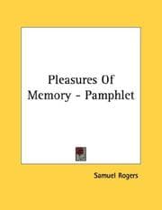 Tapa de Pleasures Of Memory - Pamphlet