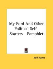 Tapa de My Ford And Other Political Self-Starters - Pamphlet