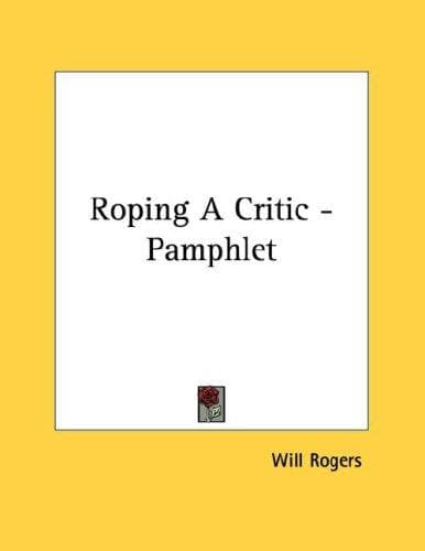 Tapa de Roping A Critic - Pamphlet