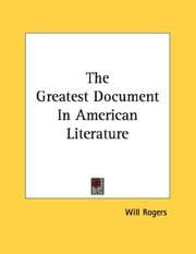 Tapa de The Greatest Document In American Literature