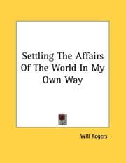Tapa de Settling The Affairs Of The World In My Own Way