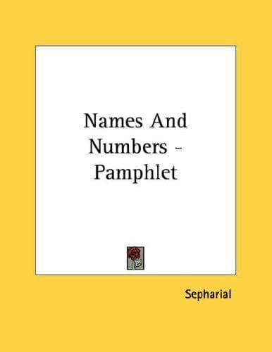 Tapa de Names And Numbers - Pamphlet