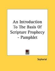 Tapa de An Introduction To The Basis Of Scripture Prophecy - Pamphlet