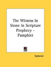 Tapa de The Witness In Stone In Scripture Prophecy - Pamphlet