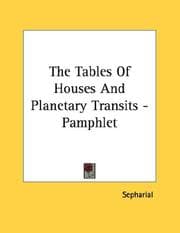 Tapa de The Tables Of Houses And Planetary Transits - Pamphlet