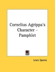 Tapa de Cornelius Agrippa's Character - Pamphlet