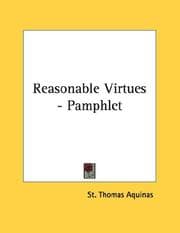 Tapa de Reasonable Virtues - Pamphlet