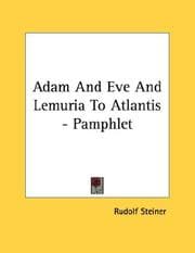 Tapa de Adam And Eve And Lemuria To Atlantis - Pamphlet