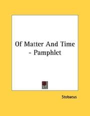 Tapa de Of Matter And Time - Pamphlet