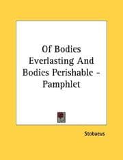 Tapa de Of Bodies Everlasting And Bodies Perishable - Pamphlet