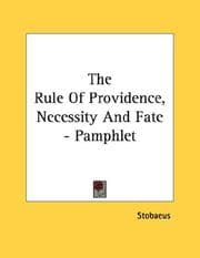 Tapa de The Rule Of Providence, Necessity And Fate - Pamphlet