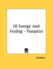 Tapa de Of Energy And Feeling - Pamphlet