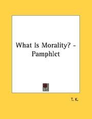 Tapa de What Is Morality? - Pamphlet