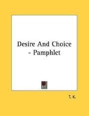 Tapa de Desire And Choice - Pamphlet
