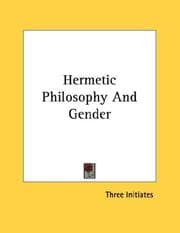 Tapa de Hermetic Philosophy And Gender