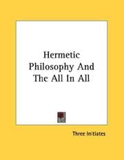 Tapa de Hermetic Philosophy And The All In All