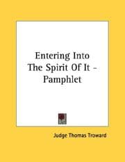 Tapa de Entering Into The Spirit Of It - Pamphlet