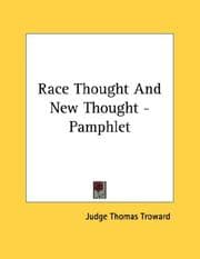 Tapa de Race Thought And New Thought - Pamphlet