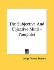 Tapa de The Subjective And Objective Mind - Pamphlet