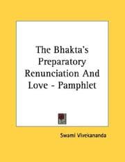 Tapa de The Bhakta's Preparatory Renunciation And Love - Pamphlet