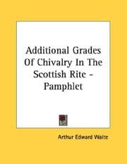 Tapa de Additional Grades Of Chivalry In The Scottish Rite - Pamphlet
