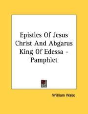 Tapa de Epistles Of Jesus Christ And Abgarus King Of Edessa - Pamphlet