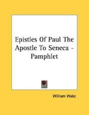Tapa de Epistles Of Paul The Apostle To Seneca - Pamphlet