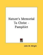 Tapa de Nature's Memorial To Christ - Pamphlet