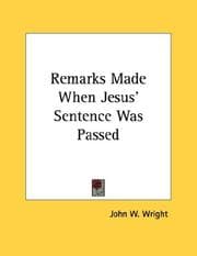 Tapa de Remarks Made When Jesus' Sentence Was Passed