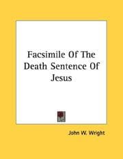 Tapa de Facsimile Of The Death Sentence Of Jesus