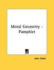 Tapa de Moral Geometry - Pamphlet
