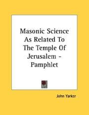 Tapa de Masonic Science As Related To The Temple Of Jerusalem - Pamphlet