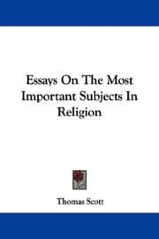 Tapa de Essays On The Most Important Subjects In Religion
