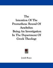 Tapa de The Intention Of The Prometheus Bound Of Aeschylus