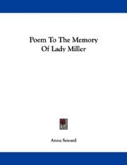 Tapa de Poem To The Memory Of Lady Miller