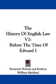 Tapa de The History Of English Law V2