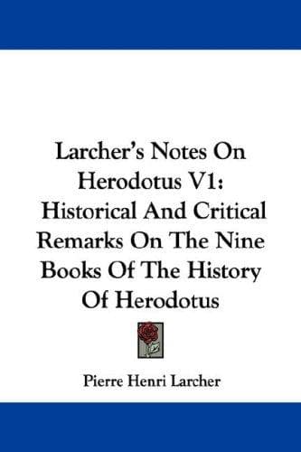 Tapa de Larcher's Notes On Herodotus V1