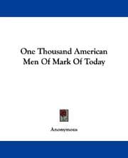 Tapa de One Thousand American Men Of Mark Of Today