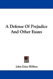 Tapa de A Defense Of Prejudice And Other Essays